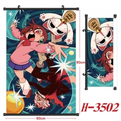 DANDADAN Anime Black Plastic Rod Canvas Painting Wall Scroll 60X90CM