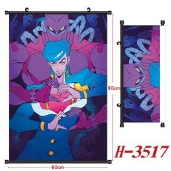 JoJos Bizarre Adventure Anime Black Plastic Rod Canvas Painting Wall Scroll 60X90CM