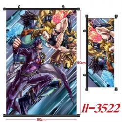 JoJos Bizarre Adventure Anime Black Plastic Rod Canvas Painting Wall Scroll 60X90CM