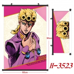 JoJos Bizarre Adventure Anime Black Plastic Rod Canvas Painting Wall Scroll 60X90CM