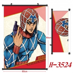 JoJos Bizarre Adventure Anime Black Plastic Rod Canvas Painting Wall Scroll 60X90CM