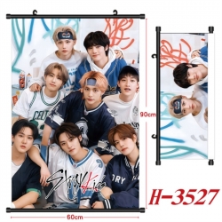 StrayKids Anime Black Plastic Rod Canvas Painting Wall Scroll 60X90CM