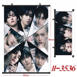 StrayKids Anime Black Plastic Rod Canvas Painting Wall Scroll 60X90CM