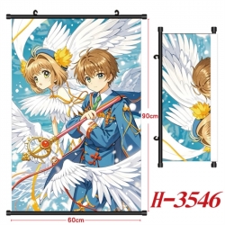 Card Captor Sakura Anime Black Plastic Rod Canvas Painting Wall Scroll 60X90CM