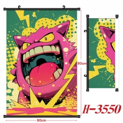 Pokemon Anime Black Plastic Rod Canvas Painting Wall Scroll 60X90CM