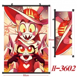 Hazbin Hotel Anime Black Plastic Rod Canvas Painting Wall Scroll 60X90CM
