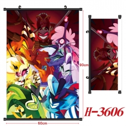 Hazbin Hotel Anime Black Plastic Rod Canvas Painting Wall Scroll 60X90CM