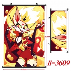 Hazbin Hotel Anime Black Plastic Rod Canvas Painting Wall Scroll 60X90CM