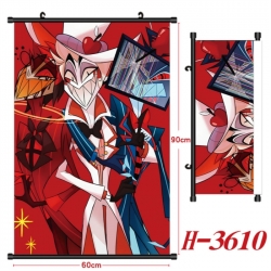 Hazbin Hotel Anime Black Plastic Rod Canvas Painting Wall Scroll 60X90CM