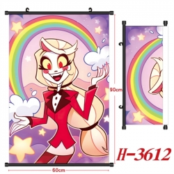 Hazbin Hotel Anime Black Plastic Rod Canvas Painting Wall Scroll 60X90CM