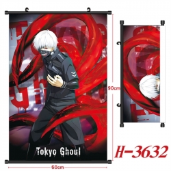 Tokyo Ghoul Anime Black Plastic Rod Canvas Painting Wall Scroll 60X90CM