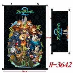 Zootopia Anime Black Plastic Rod Canvas Painting Wall Scroll 60X90CM