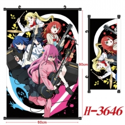 BOCCHI THE ROCK! Anime Black Plastic Rod Canvas Painting Wall Scroll 60X90CM