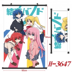 BOCCHI THE ROCK! Anime Black Plastic Rod Canvas Painting Wall Scroll 60X90CM