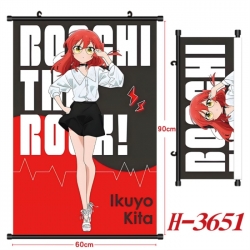 BOCCHI THE ROCK! Anime Black Plastic Rod Canvas Painting Wall Scroll 60X90CM