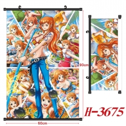  One Piece Anime Black Plastic Rod Canvas Painting Wall Scroll 60X90CM
