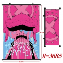  One Piece Anime Black Plastic Rod Canvas Painting Wall Scroll 60X90CM