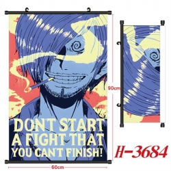  One Piece Anime Black Plastic Rod Canvas Painting Wall Scroll 60X90CM