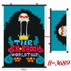  One Piece Anime Black Plastic Rod Canvas Painting Wall Scroll 60X90CM