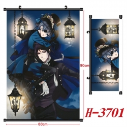Kuroshitsuji Anime Black Plastic Rod Canvas Painting Wall Scroll 60X90CM