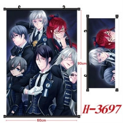 Kuroshitsuji Anime Black Plastic Rod Canvas Painting Wall Scroll 60X90CM