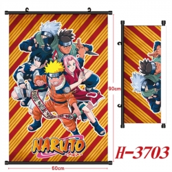 Naruto Anime Black Plastic Rod Canvas Painting Wall Scroll 60X90CM