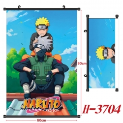 Naruto Anime Black Plastic Rod Canvas Painting Wall Scroll 60X90CM