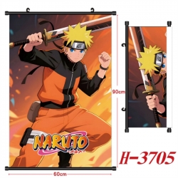 Naruto Anime Black Plastic Rod Canvas Painting Wall Scroll 60X90CM