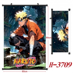Naruto Anime Black Plastic Rod Canvas Painting Wall Scroll 60X90CM