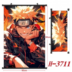 Naruto Anime Black Plastic Rod Canvas Painting Wall Scroll 60X90CM