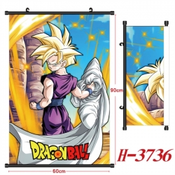 DRAGON BALL Anime Black Plastic Rod Canvas Painting Wall Scroll 60X90CM