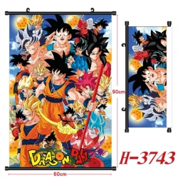 DRAGON BALL Anime Black Plastic Rod Canvas Painting Wall Scroll 60X90CM