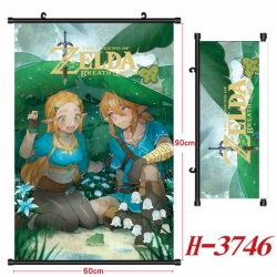 The Legend of Zelda Anime Black Plastic Rod Canvas Painting Wall Scroll 60X90CM