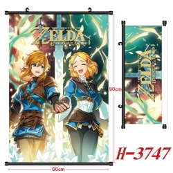 The Legend of Zelda Anime Black Plastic Rod Canvas Painting Wall Scroll 60X90CM
