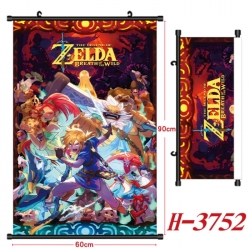 The Legend of Zelda Anime Black Plastic Rod Canvas Painting Wall Scroll 60X90CM