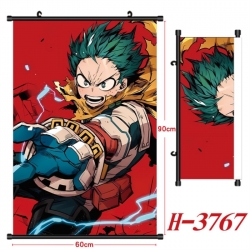 My Hero Academia Anime Black Plastic Rod Canvas Painting Wall Scroll 60X90CM