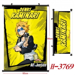 My Hero Academia Anime Black Plastic Rod Canvas Painting Wall Scroll 60X90CM