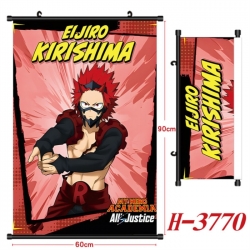 My Hero Academia Anime Black Plastic Rod Canvas Painting Wall Scroll 60X90CM