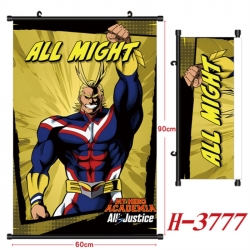 My Hero Academia Anime Black Plastic Rod Canvas Painting Wall Scroll 60X90CM
