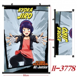 My Hero Academia Anime Black Plastic Rod Canvas Painting Wall Scroll 60X90CM