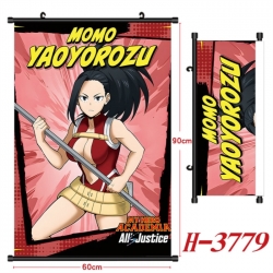 My Hero Academia Anime Black Plastic Rod Canvas Painting Wall Scroll 60X90CM