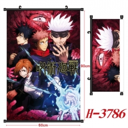 Jujutsu Kaisen Anime Black Plastic Rod Canvas Painting Wall Scroll 60X90CM