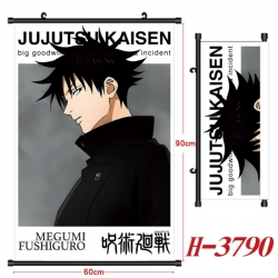 Jujutsu Kaisen Anime Black Plastic Rod Canvas Painting Wall Scroll 60X90CM