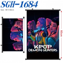 K-Pop Demon Hunters Anime digital printed pole style hanging picture Wall Scroll 40x60cm