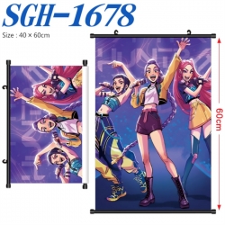 K-Pop Demon Hunters Anime digital printed pole style hanging picture Wall Scroll 40x60cm