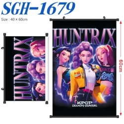 K-Pop Demon Hunters Anime digital printed pole style hanging picture Wall Scroll 40x60cm