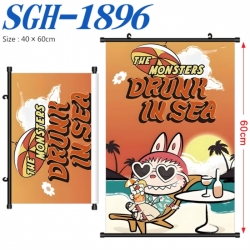 Labubu Anime digital printed pole style hanging picture Wall Scroll 40x60cm