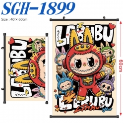 Labubu Anime digital printed pole style hanging picture Wall Scroll 40x60cm