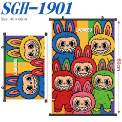 Labubu Anime digital printed pole style hanging picture Wall Scroll 40x60cm