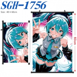 Hatsune Miku Anime digital printed pole style hanging picture Wall Scroll 40x60cm